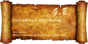 Galambosi Barakony névjegykártya